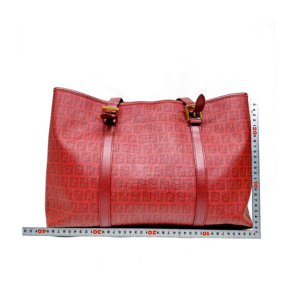 AUTHENTIC Fendi Tote Bag Red PVC - Picture 2 of 10